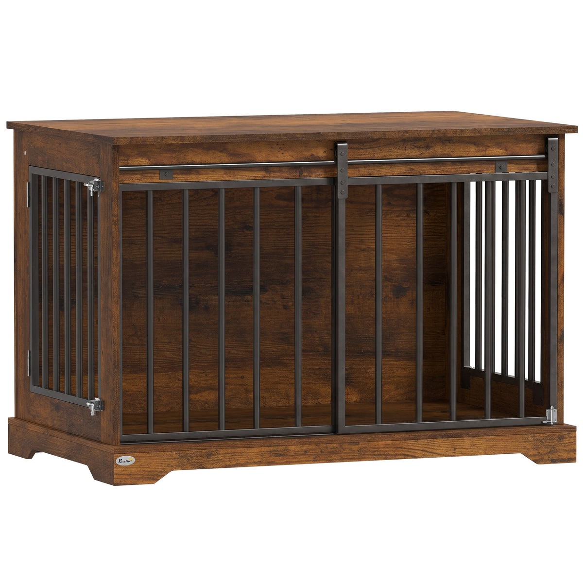 PawNora Large Dog Crate Furniture – Sliding Barn Door Kennel