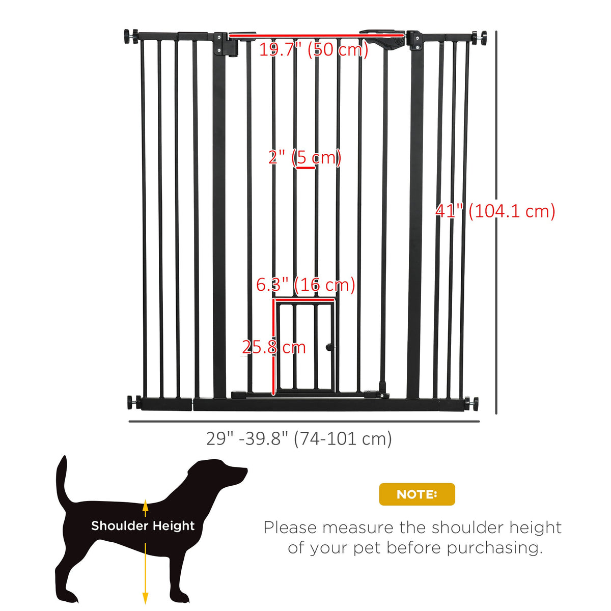 PawNora Steel Pet Gate – Auto-Close Dog Gate with Small Pet Door