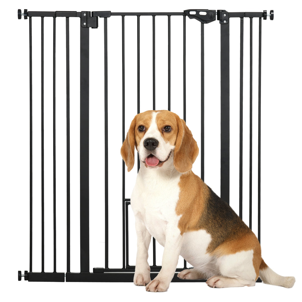 PawNora Steel Pet Gate – Auto-Close Dog Gate with Small Pet Door