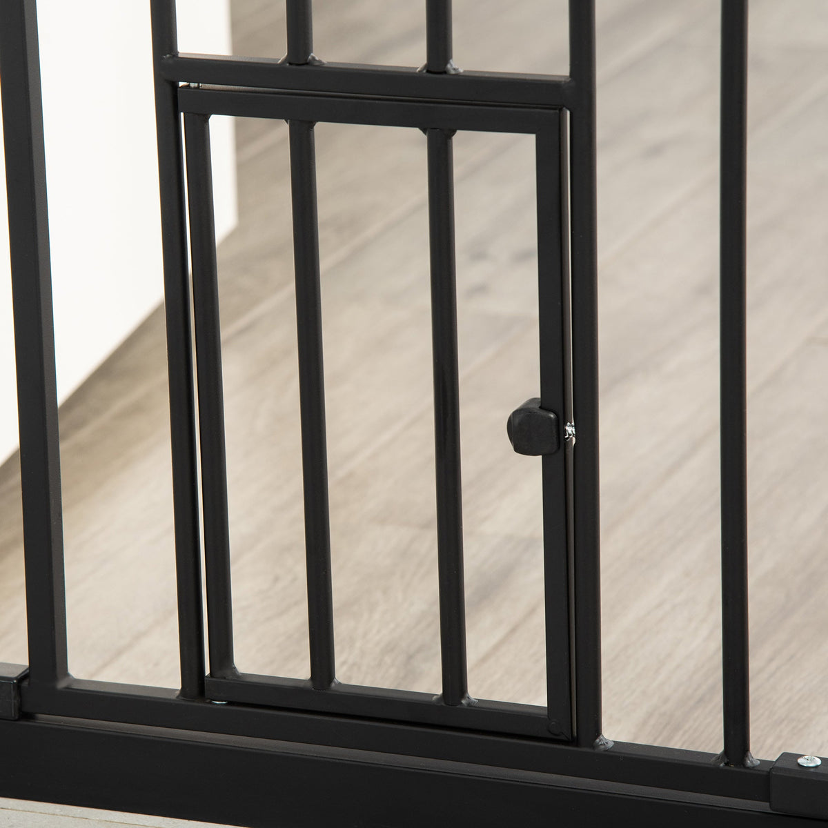 PawNora Steel Pet Gate – Auto-Close Dog Gate with Small Pet Door