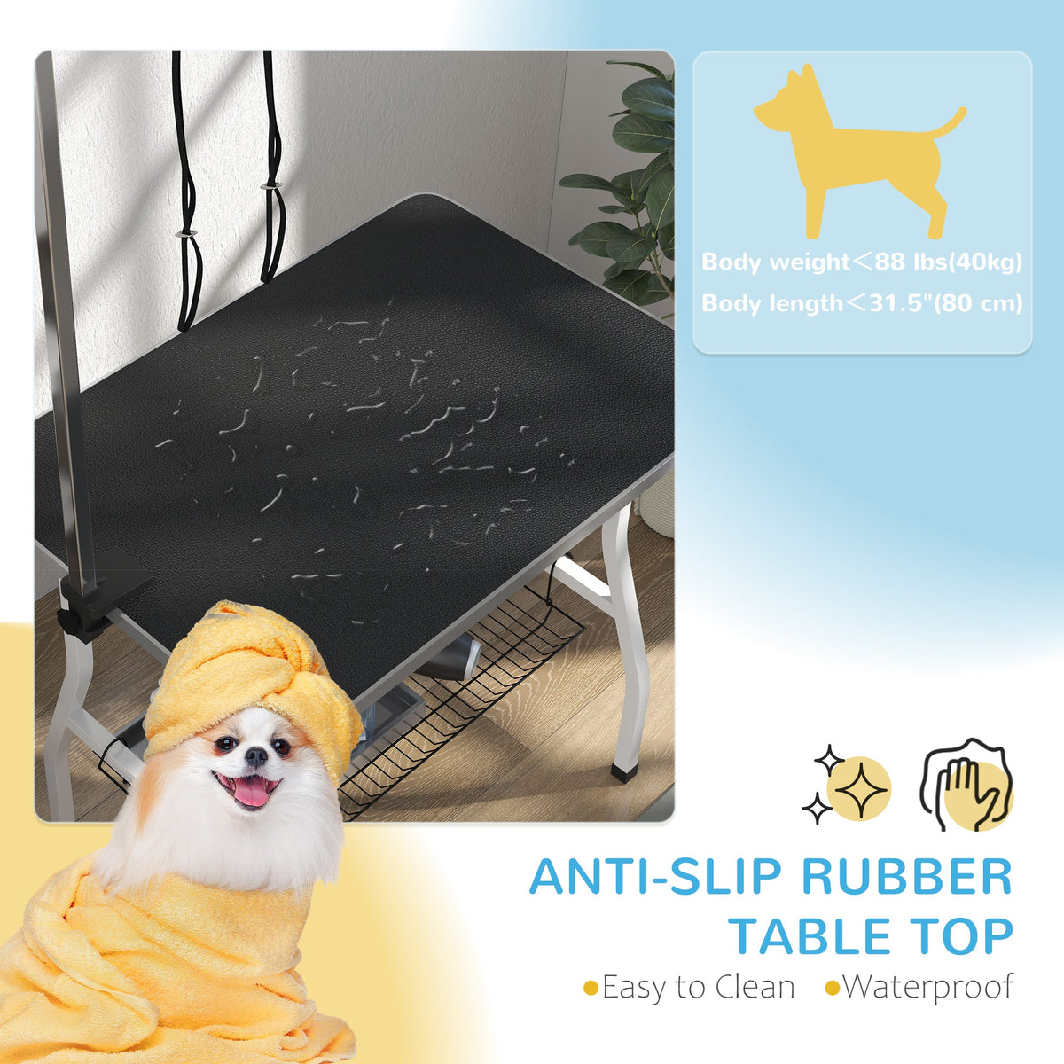 PawNora Adjustable Dog Grooming Table – Foldable with Storage Shelves