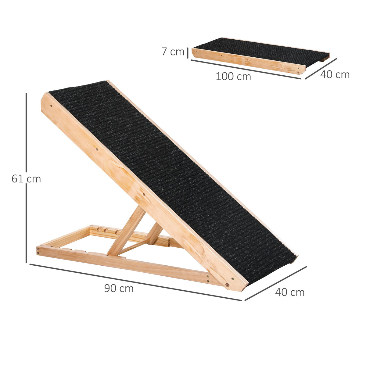 PawNora Adjustable Pet Ramp – Foldable Non-Slip Ramp for Dogs &amp; Cats