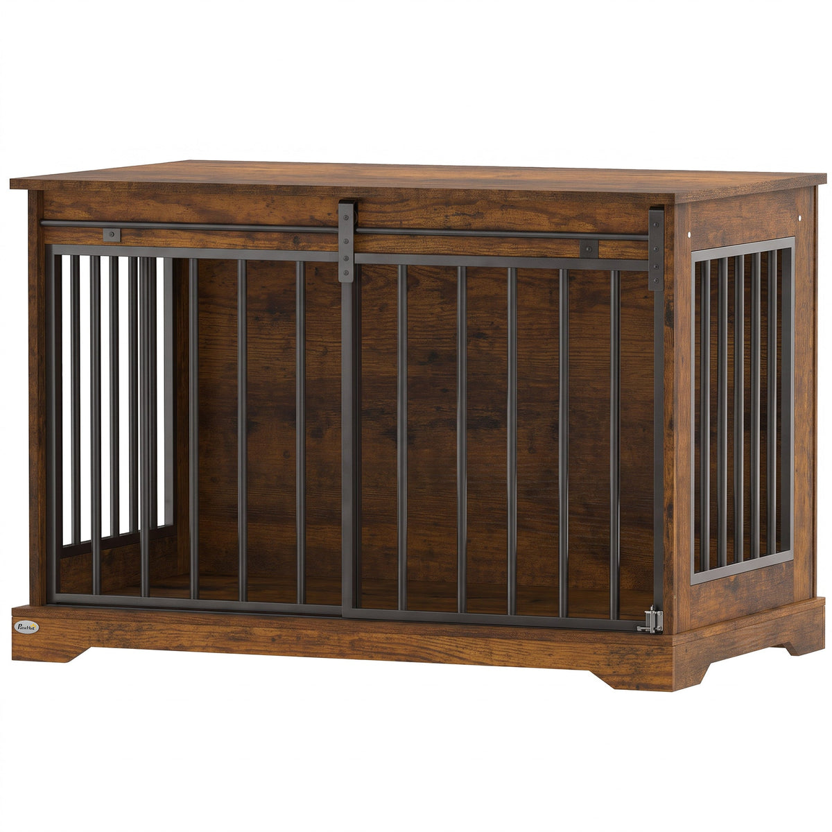 PawNora Large Dog Crate Furniture – Sliding Barn Door Kennel