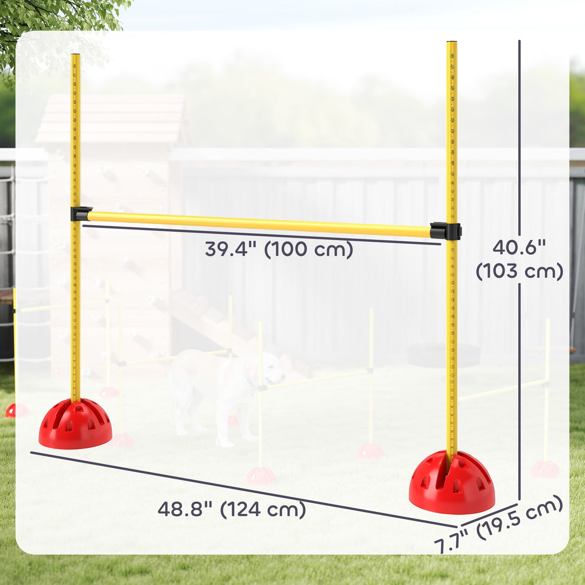 PawNora 4-Piece Adjustable Dog Agility Jump Set – Portable Training Equipment
