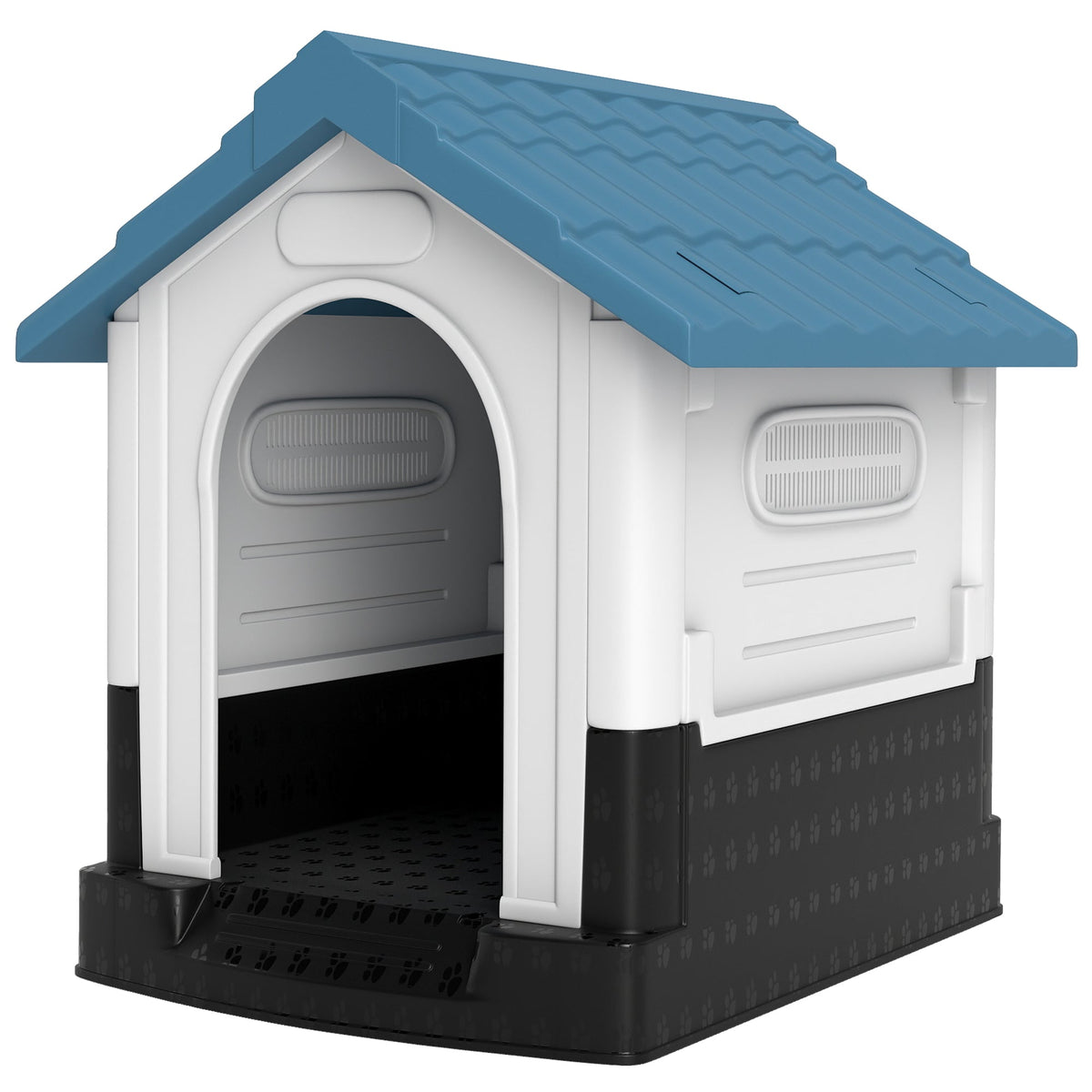 PawNora Outdoor Dog House – Raised Shelter with Slanted Roof &amp; Ventilation
