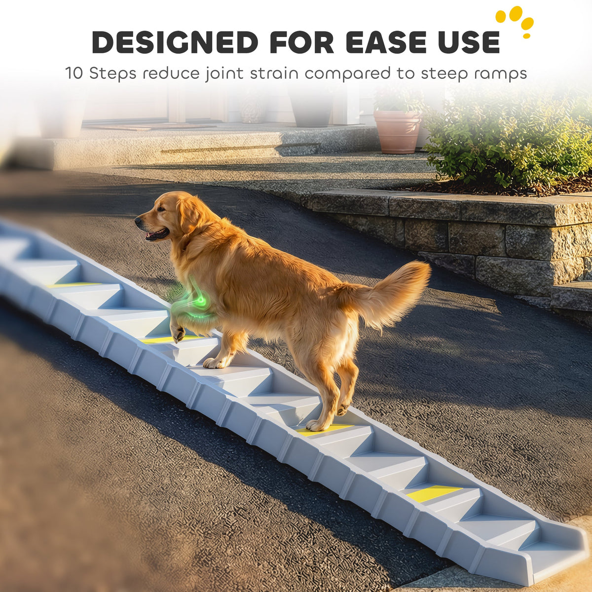 PawNora Foldable Dog Car Ramp – Non-Slip Pet Stairs for Cars &amp; Beds