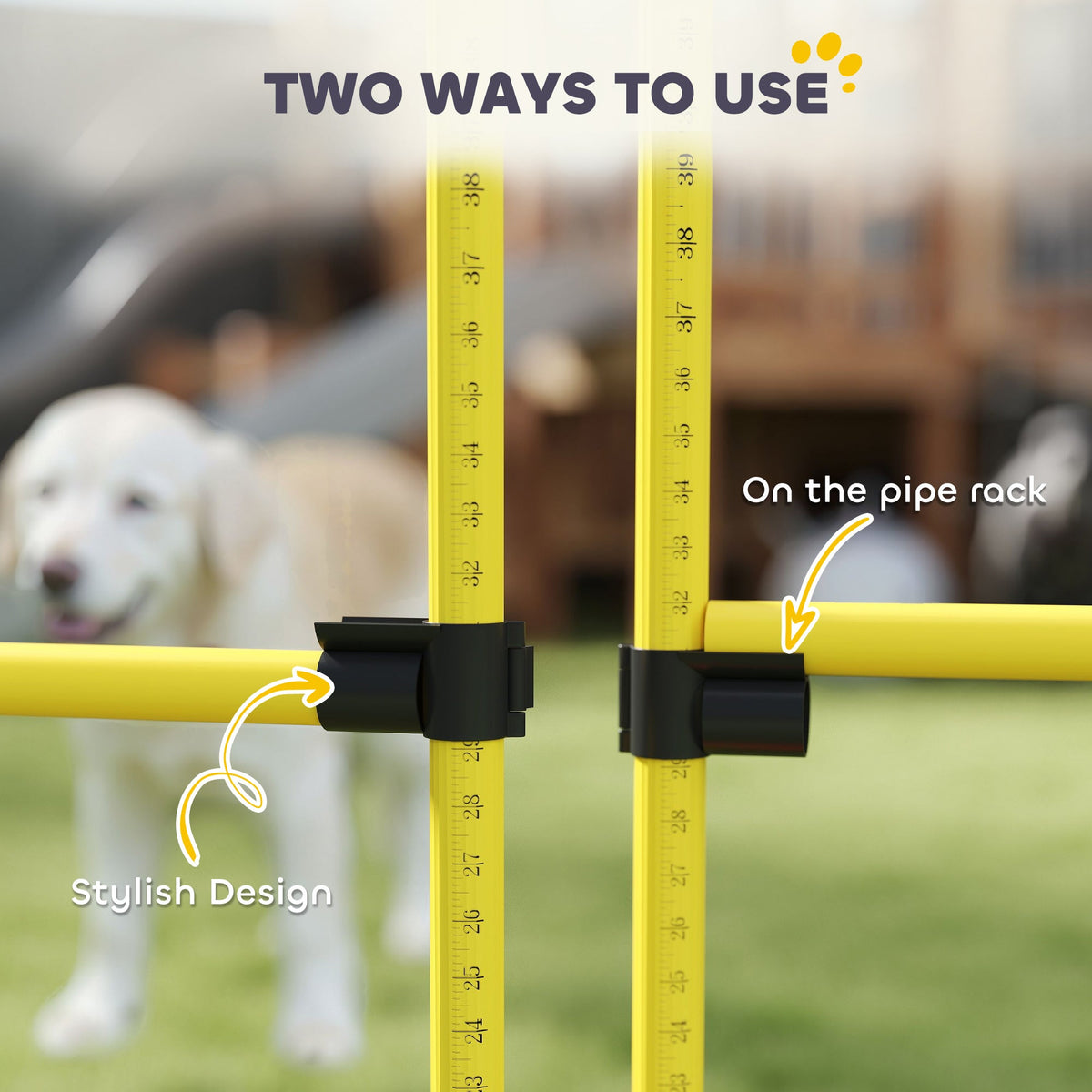 PawNora 4-Piece Adjustable Dog Agility Jump Set – Portable Training Equipment