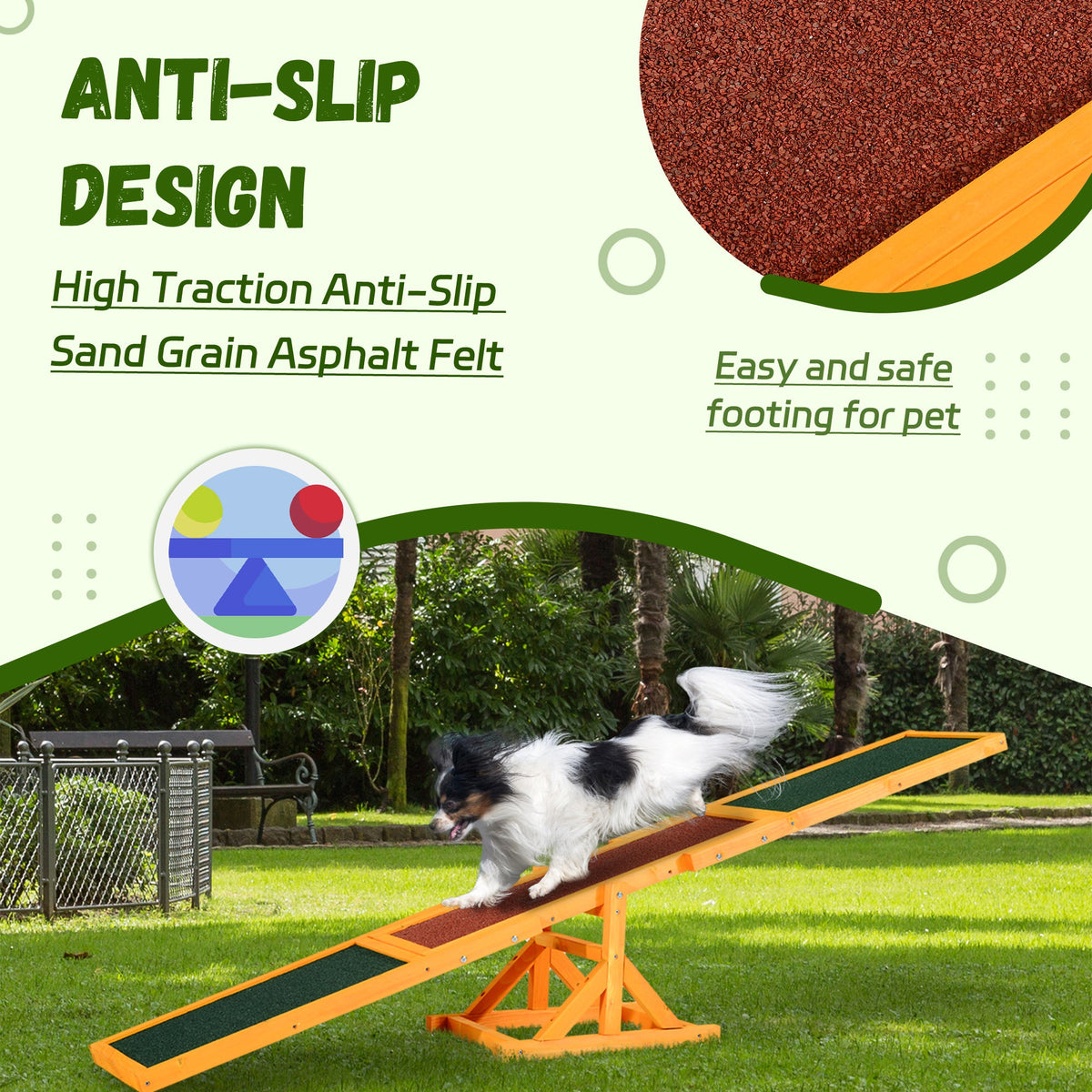 PawNora Wooden Dog Agility Seesaw – Outdoor Training &amp; Exercise Equipment