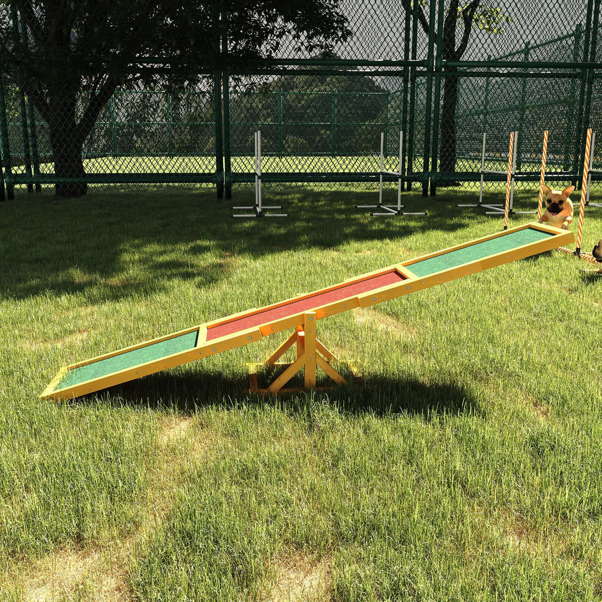 PawNora Wooden Dog Agility Seesaw – Outdoor Training &amp; Exercise Equipment