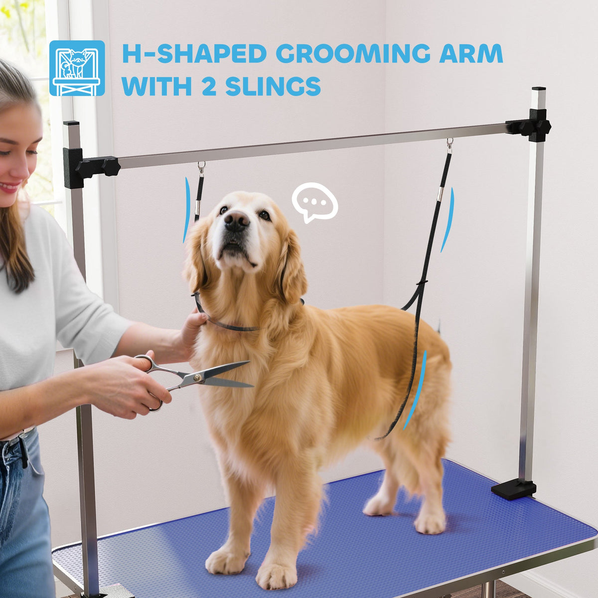 PawNora Professional Pet Grooming Table – Height Adjustable with Storage Shelf