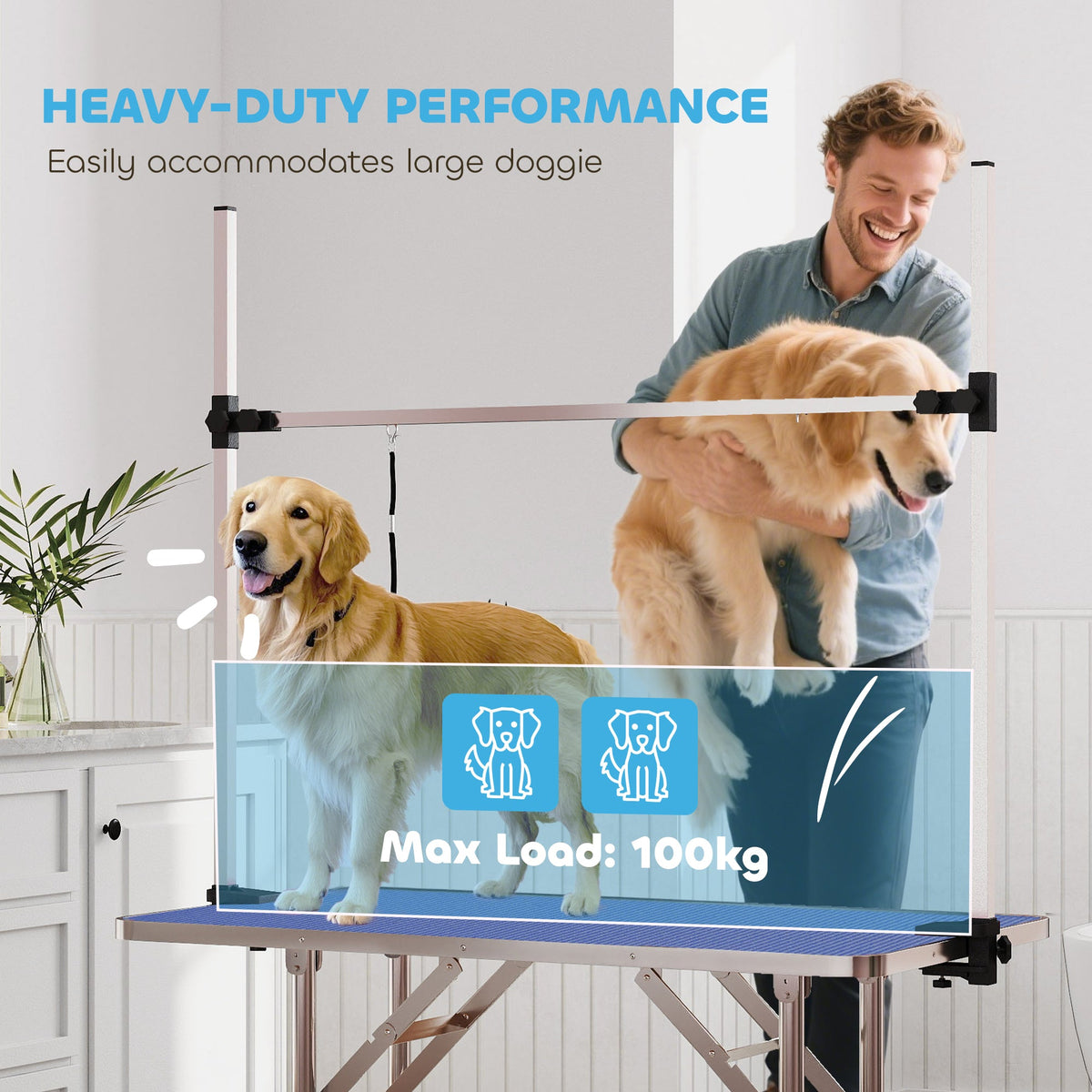 PawNora Professional Pet Grooming Table – Height Adjustable with Storage Shelf