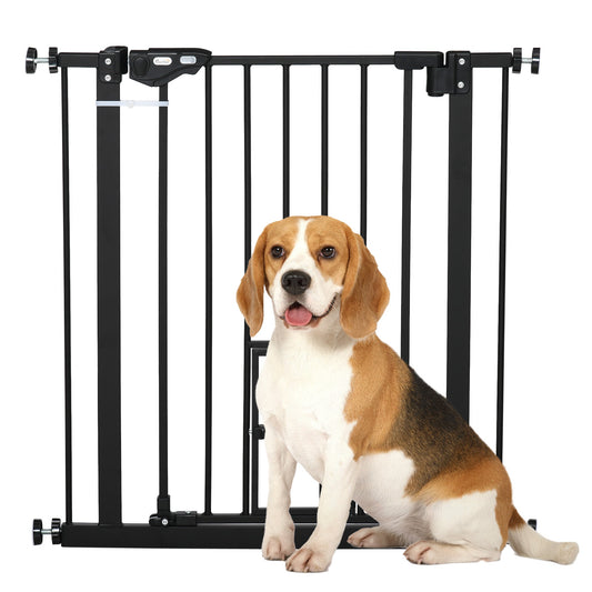PawNora Steel Pet Gate – Auto-Close Dog Gate with Small Pet Door