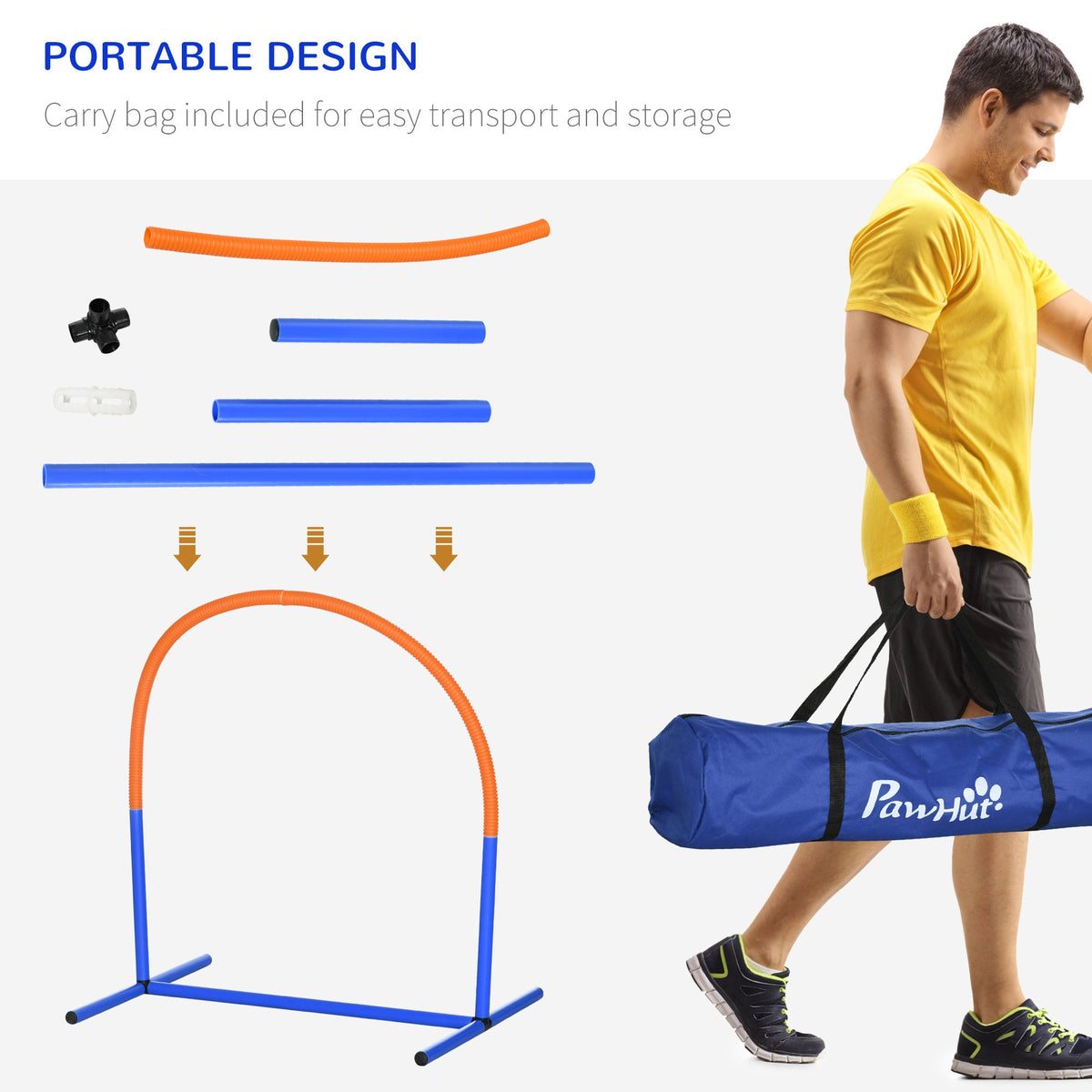 PawNora 4-Piece Dog Agility Bow Set – Low-Impact Obstacle Training Equipment