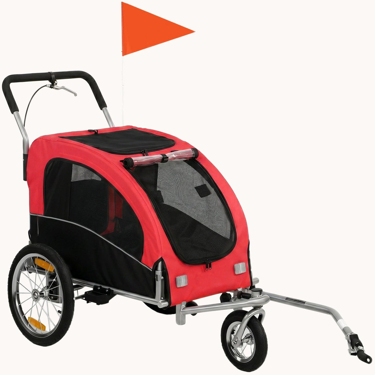 PawNora 2-in-1 Dog Bike Trailer &amp; Stroller – Foldable Pet Carrier with Suspension