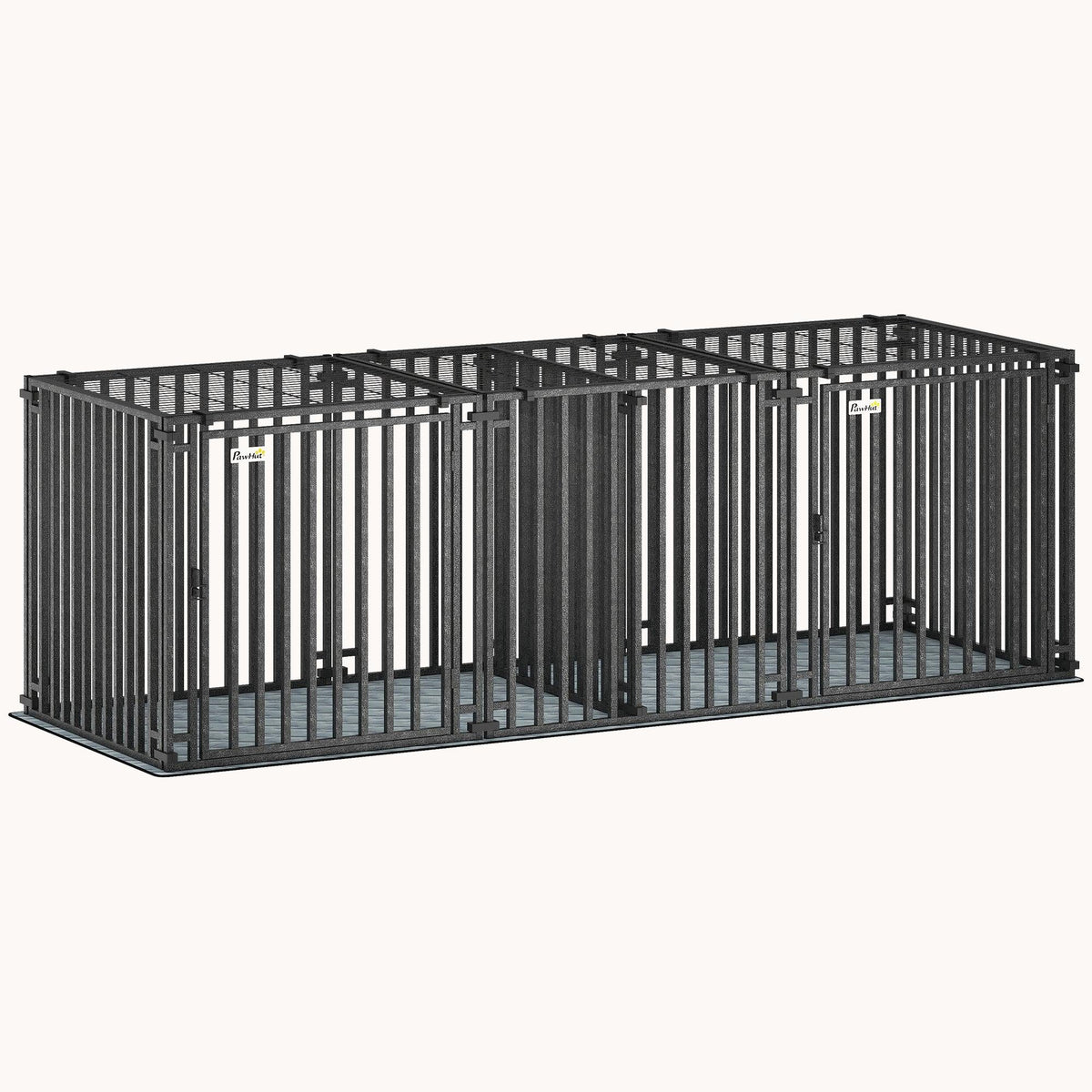 PawNora XL Heavy-Duty Dog Crate – Modular Steel Kennel with Divider
