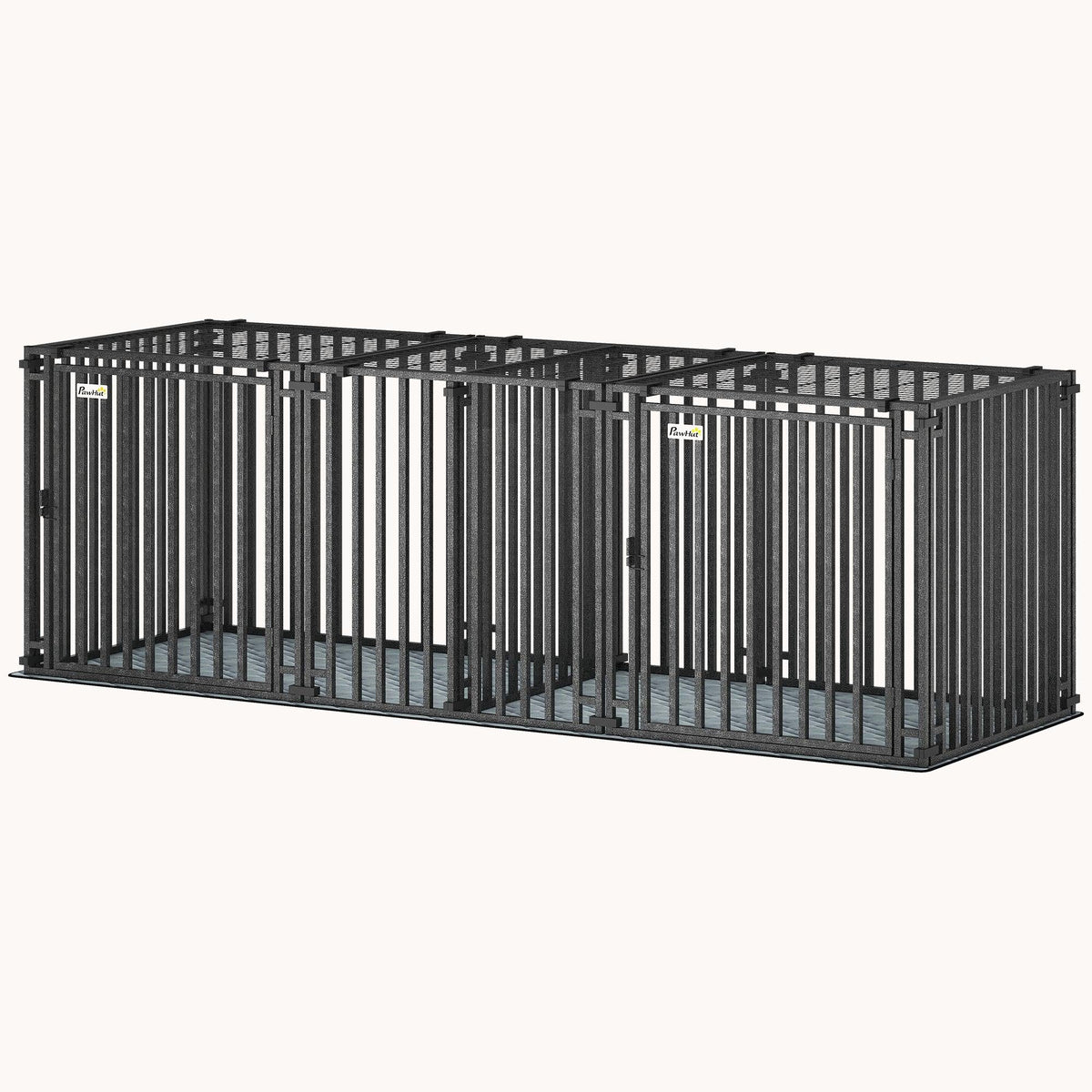 PawNora XL Heavy-Duty Dog Crate – Modular Steel Kennel with Divider