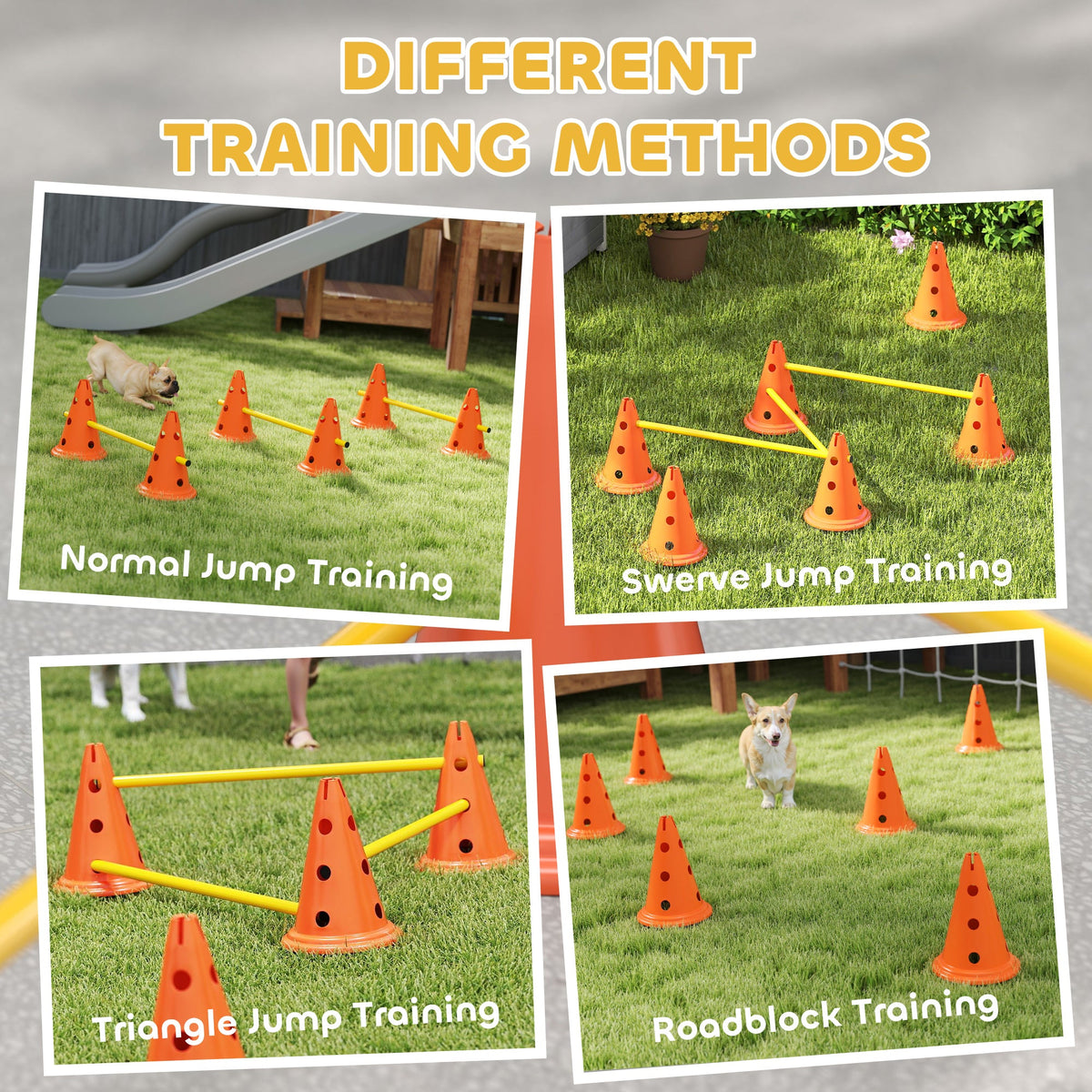 PawNora 3-Piece Dog Agility Training Set – Adjustable Jumps &amp; Portable Equipment