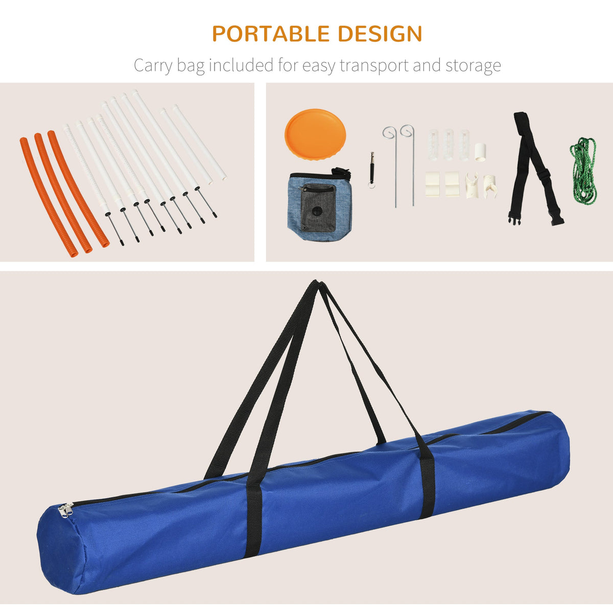 PawNora 5-Piece Dog Agility Training Set – Adjustable Hurdle, Jump Ring &amp; Weave Poles