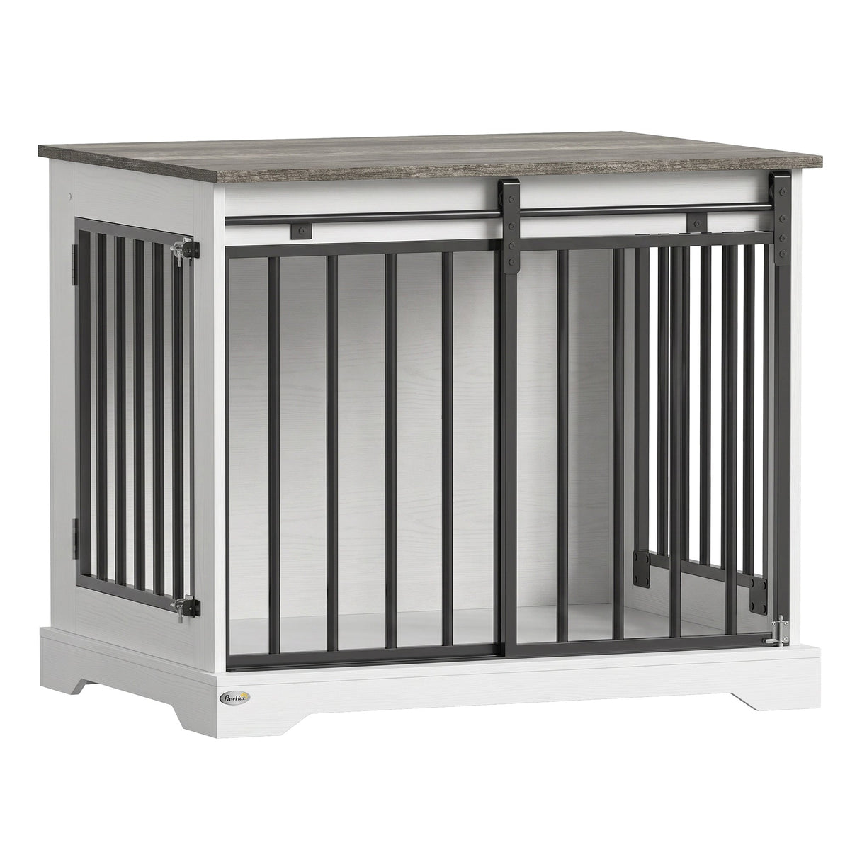 PawNora Medium Dog Crate Furniture – Sliding Barn Door KennelKennels & Crate