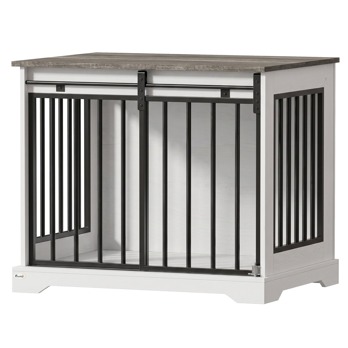 PawNora Medium Dog Crate Furniture – Sliding Barn Door KennelKennels & Crate