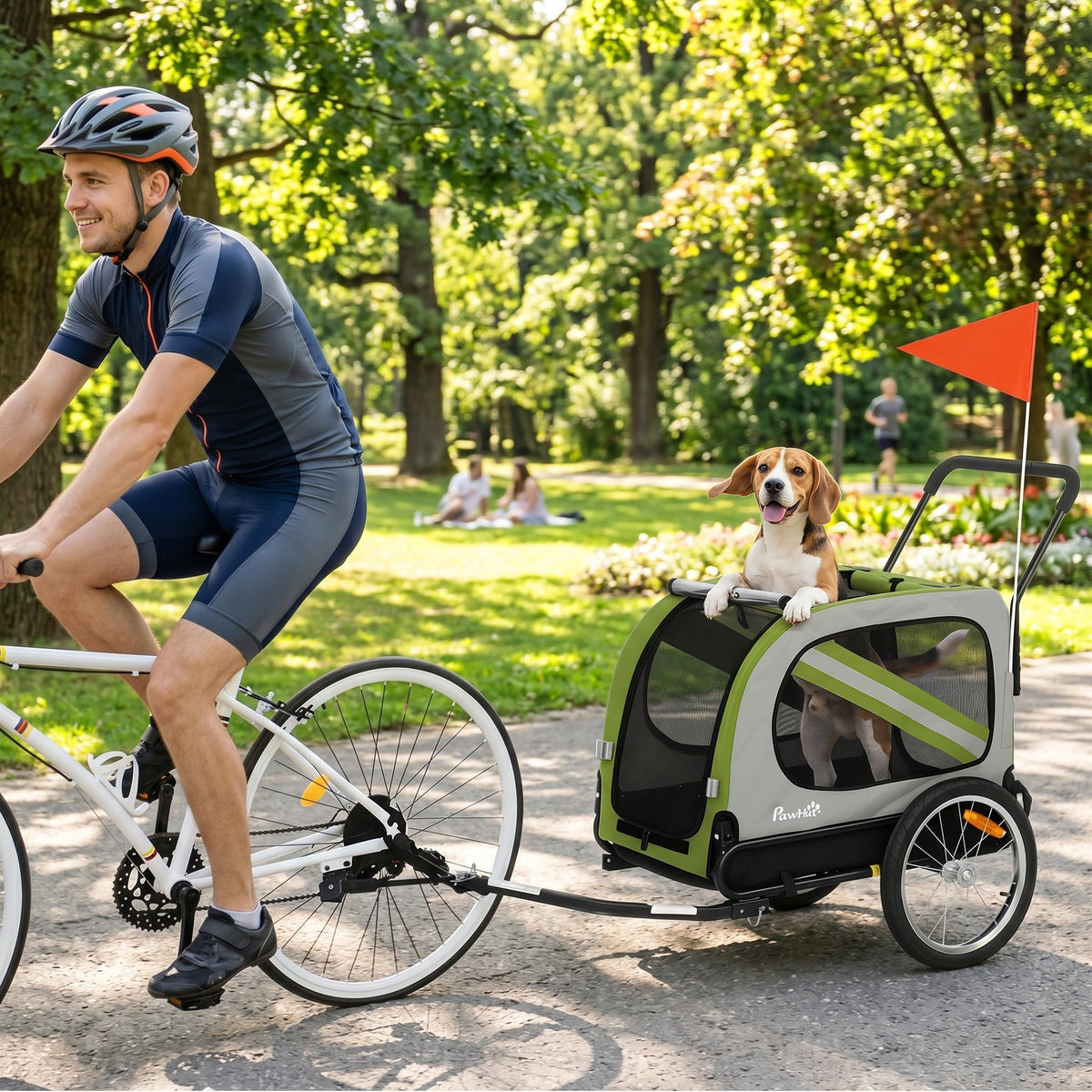 PawNora 2-in-1 Dog Bicycle Trailer &amp; Stroller – Foldable Pet Carrier