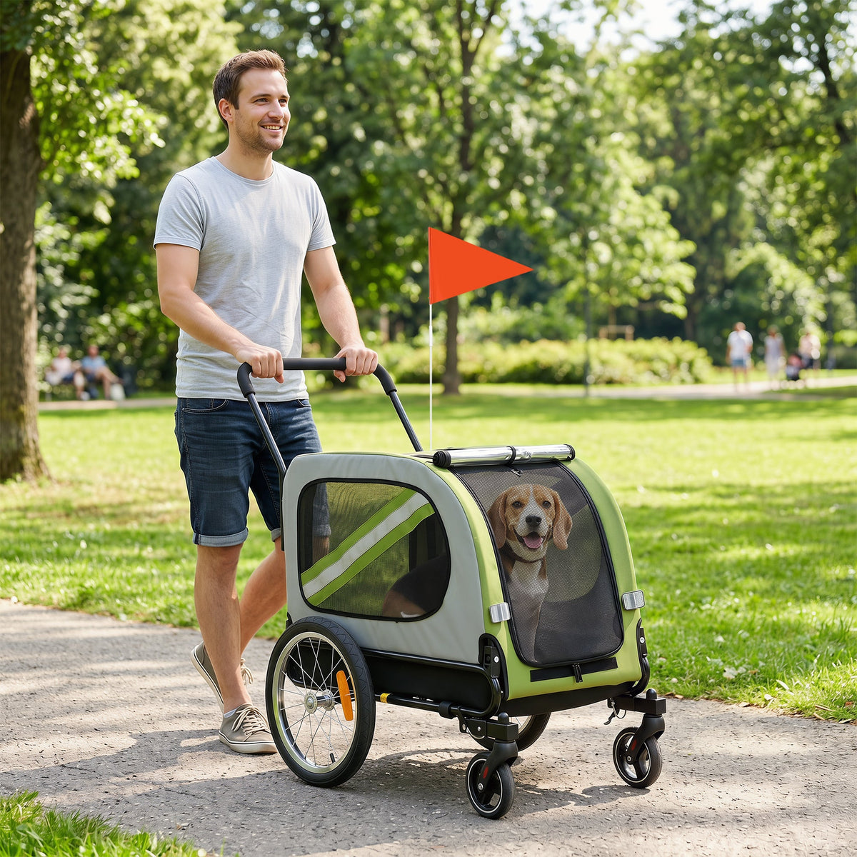 PawNora 2-in-1 Dog Bicycle Trailer &amp; Stroller – Foldable Pet Carrier