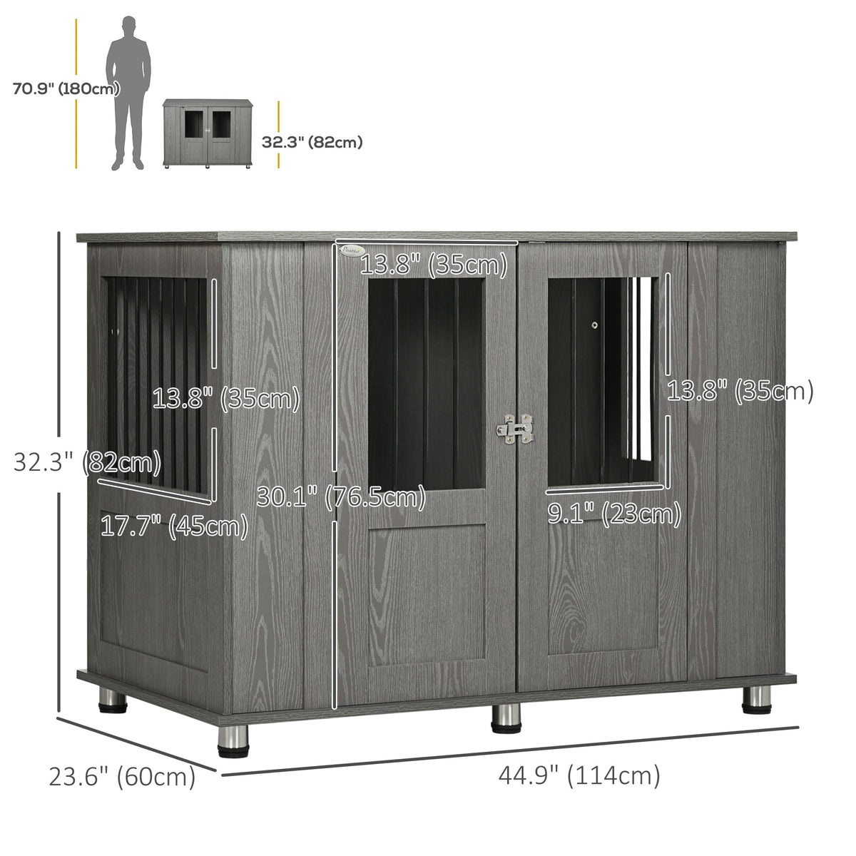 PawNora Large Dog Crate Furniture – Stylish Indoor Kennel with Storage Top