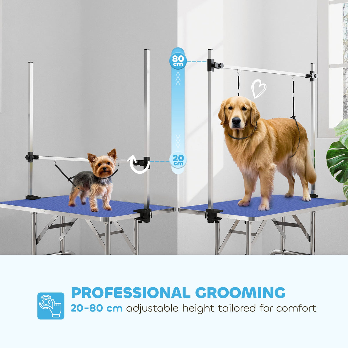 PawNora Professional Pet Grooming Table – Height Adjustable with Storage Shelf