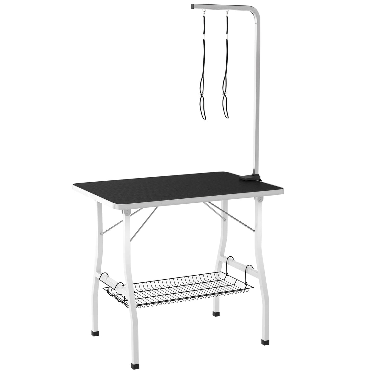 PawNora Adjustable Dog Grooming Table – Foldable with Storage Shelves