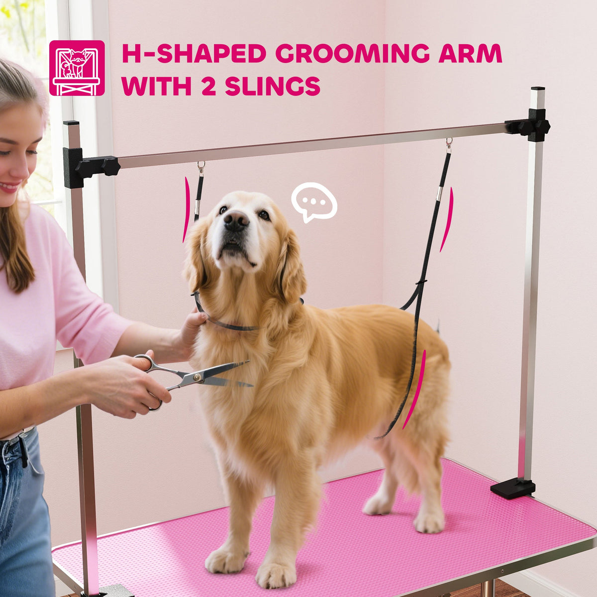 PawNora Adjustable Pet Grooming Table – Height-Adjustable Grooming Station