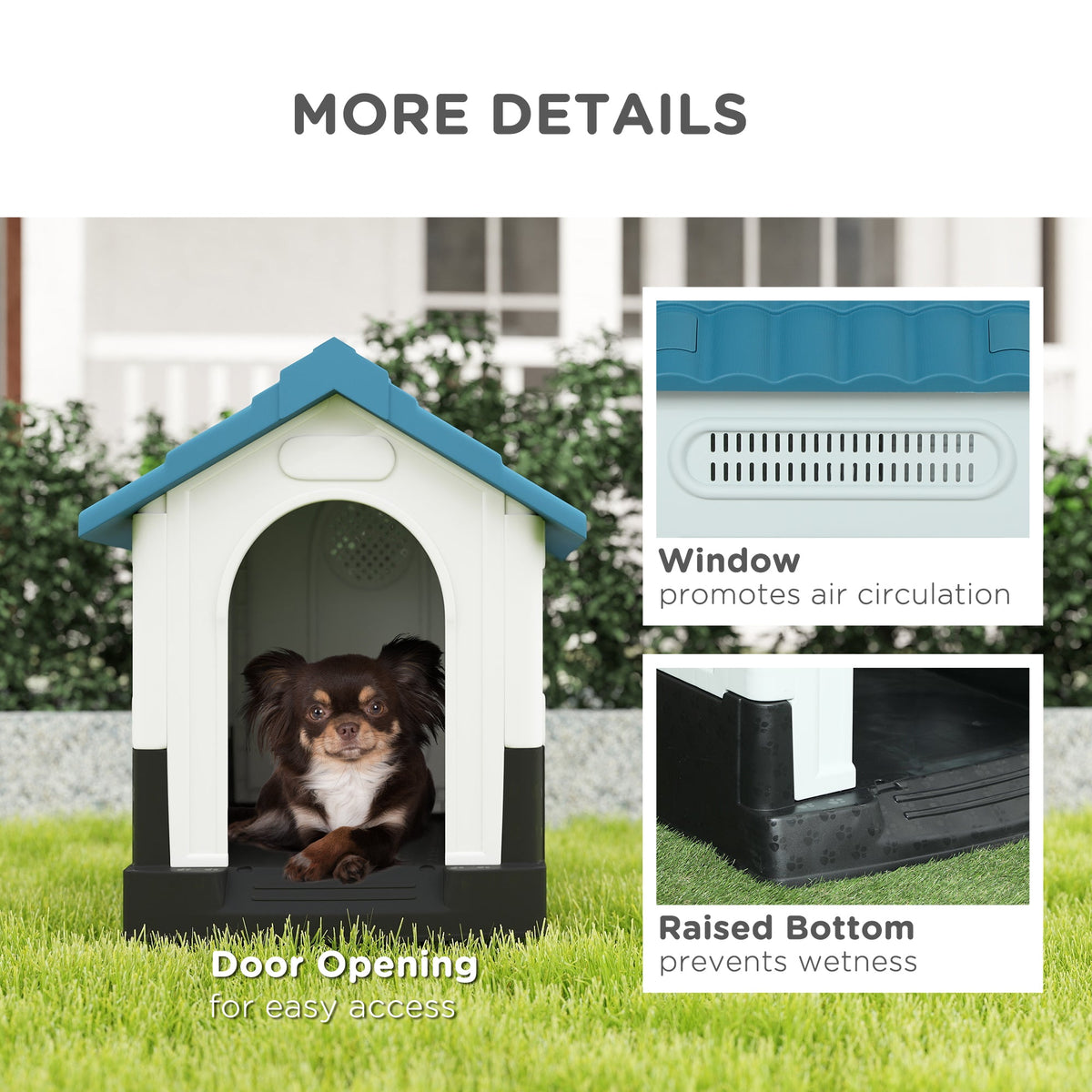 PawNora Outdoor Dog House – Raised Shelter with Slanted Roof &amp; Ventilation