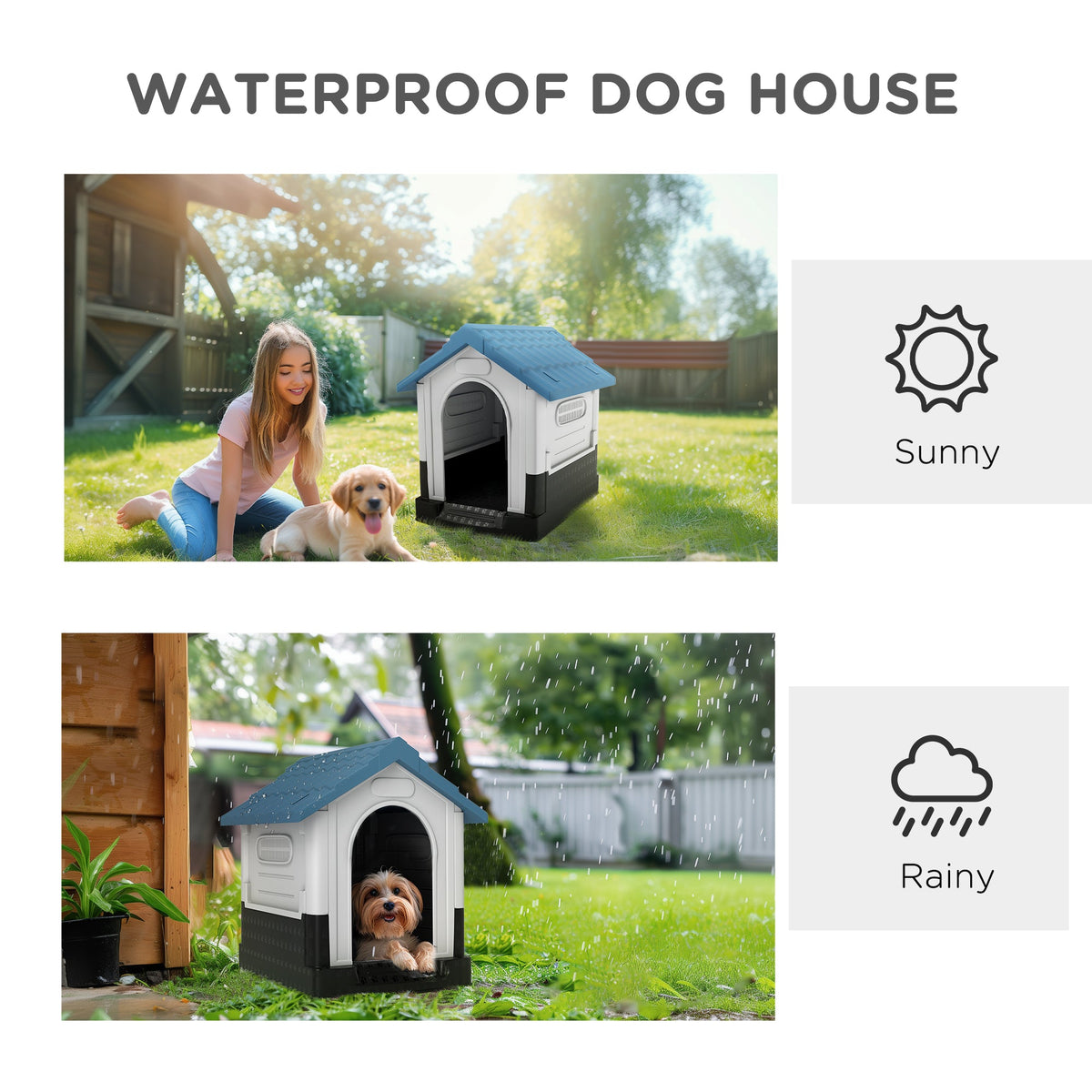 PawNora Outdoor Dog House – Raised Shelter with Slanted Roof &amp; Ventilation