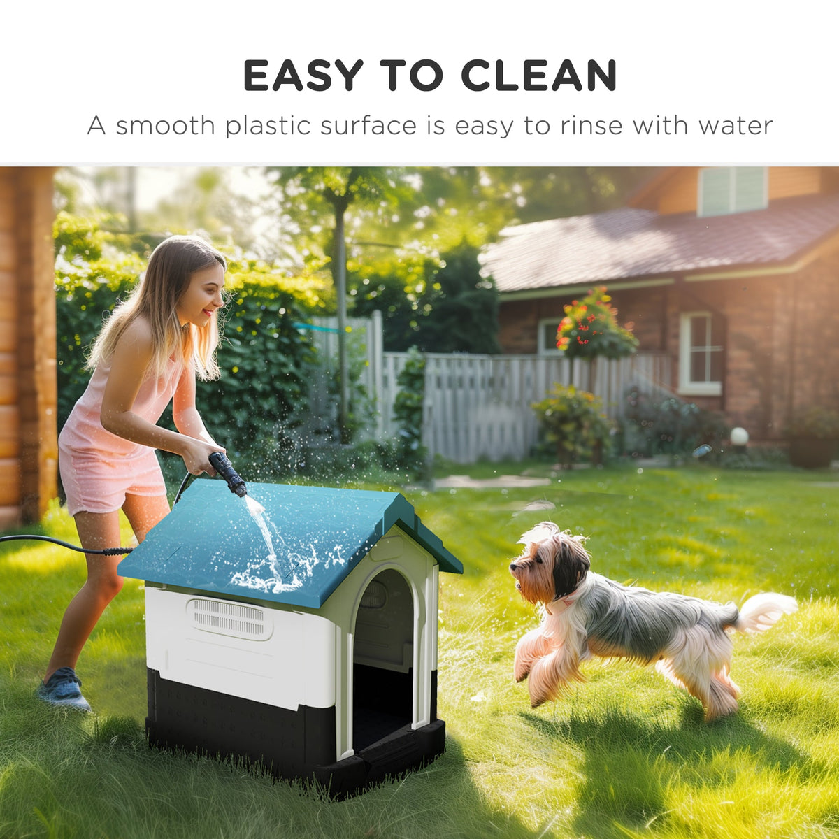 PawNora Outdoor Dog House – Raised Shelter with Slanted Roof &amp; Ventilation