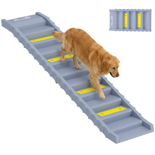 PawNora Foldable Dog Car Ramp – Non-Slip Pet Stairs for Cars &amp; Beds