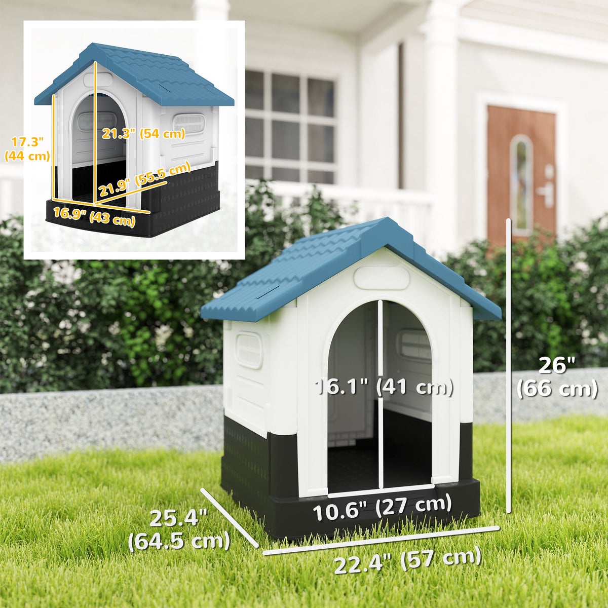 PawNora Outdoor Dog House – Raised Shelter with Slanted Roof &amp; Ventilation
