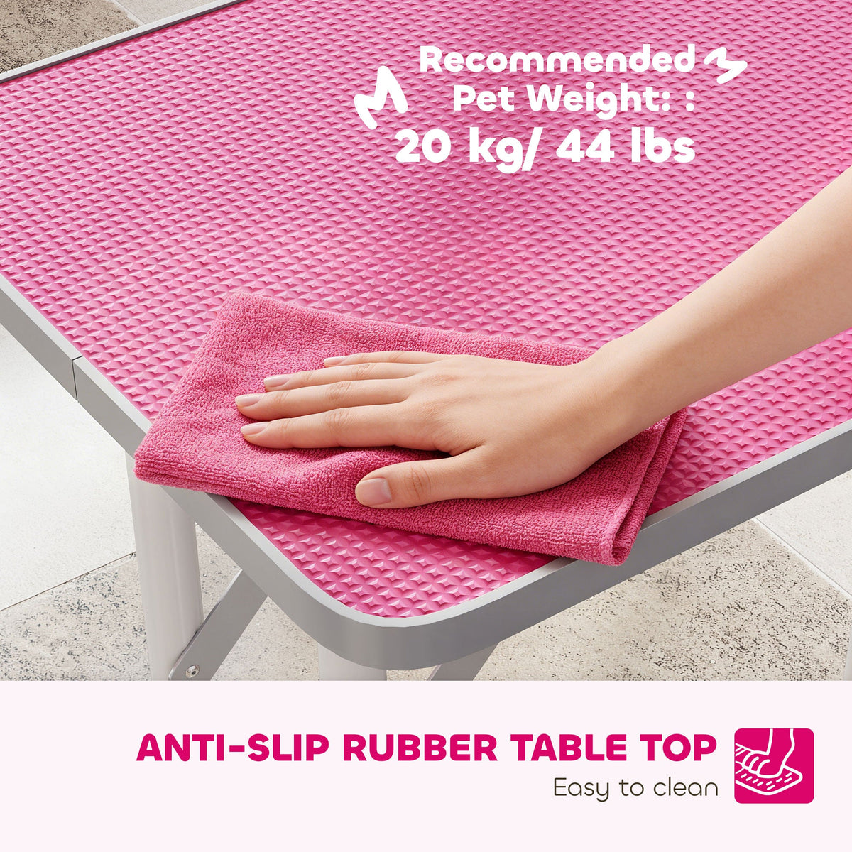PawNora Foldable Pet Grooming Table – Adjustable Height with Non-Slip Surface
