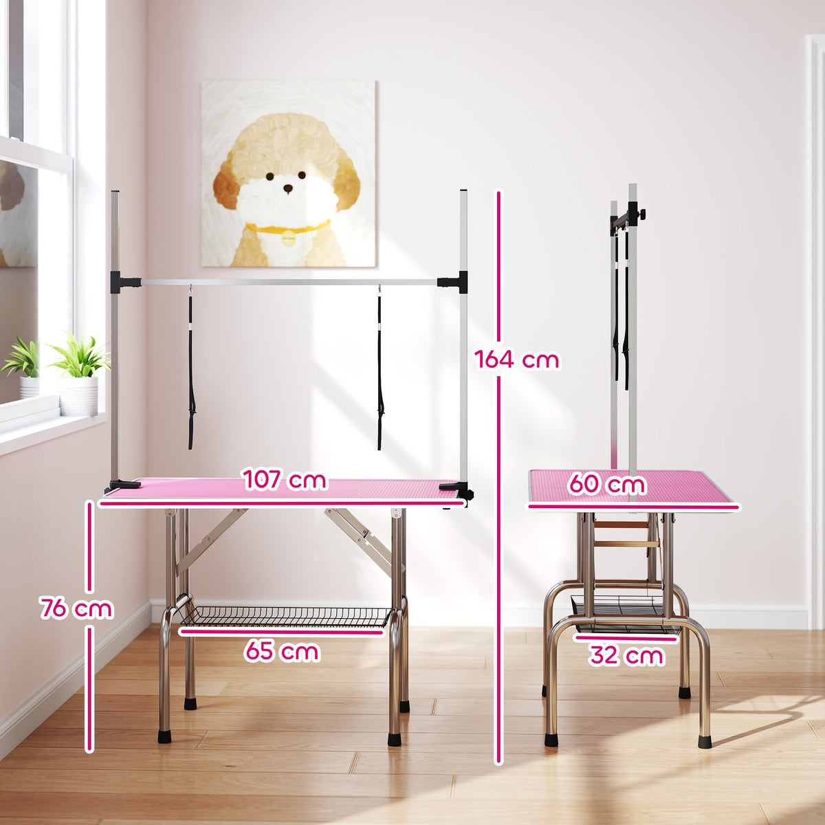 PawNora Adjustable Pet Grooming Table – Height-Adjustable Grooming Station