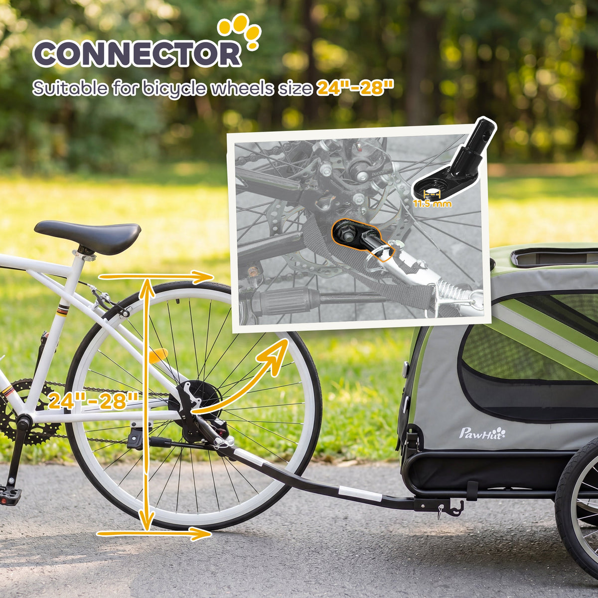 PawNora 2-in-1 Dog Bicycle Trailer &amp; Stroller – Foldable Pet Carrier