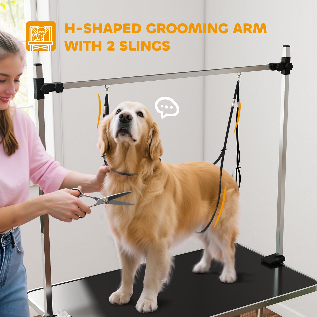 PawNora Professional Pet Grooming Table – Height Adjustable with Storage Shelf