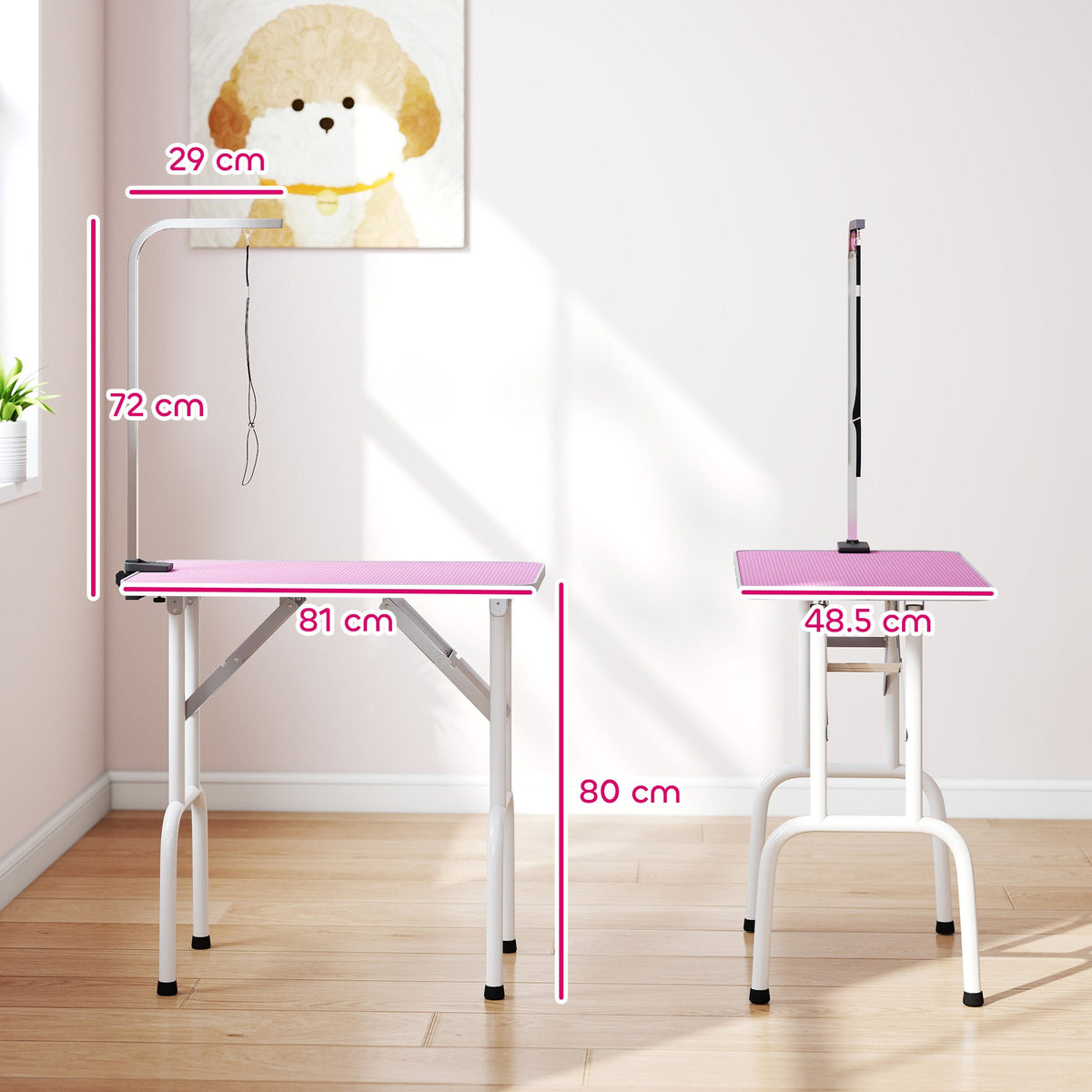 PawNora Foldable Pet Grooming Table – Adjustable Height with Non-Slip Surface