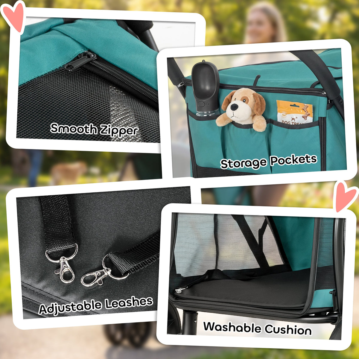 PawNora Foldable Dog Stroller – All-Terrain Pet Pram