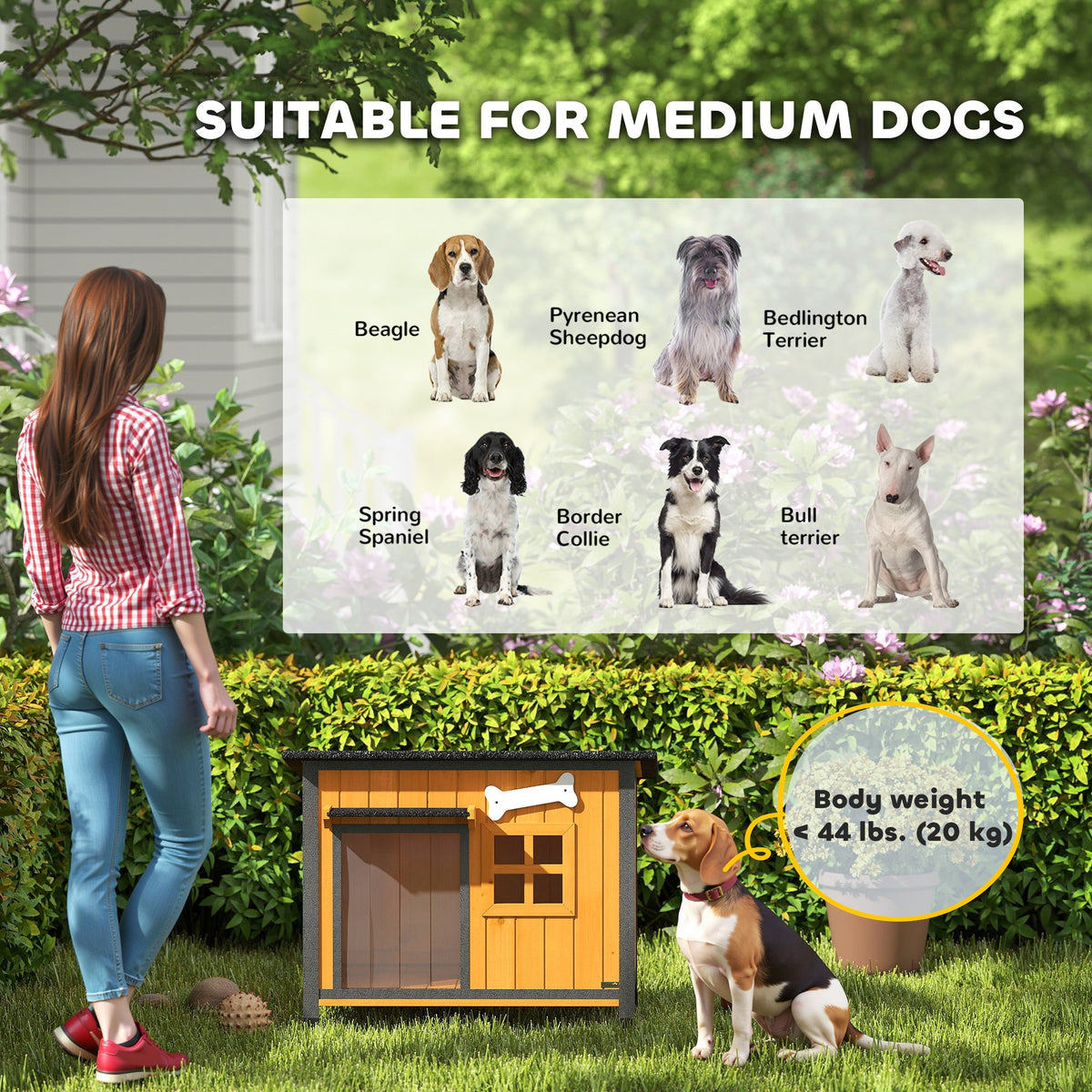 Steel-Frame Dog House with Openable Roof & Removable Floor Yellow