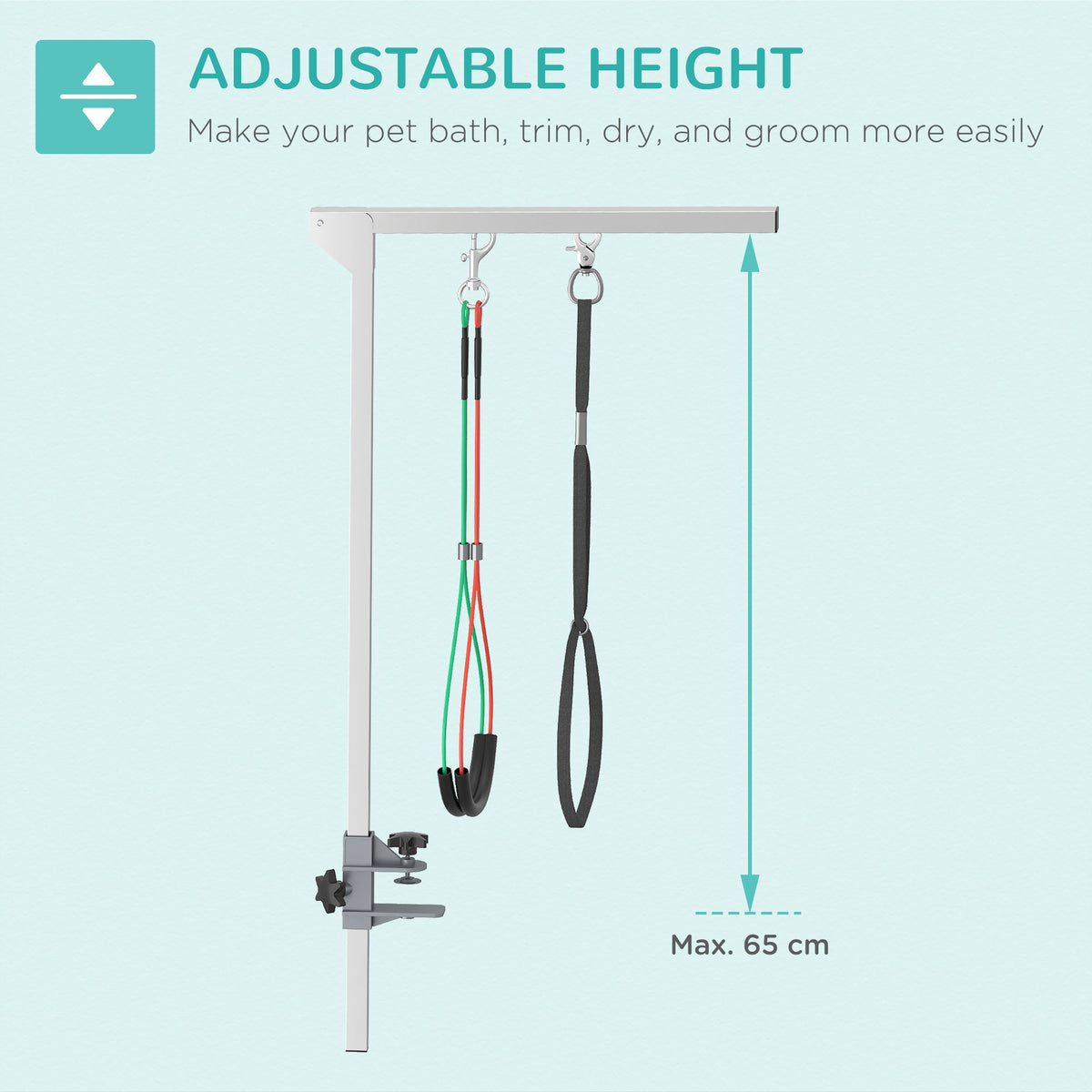 PawNora Adjustable Dog Grooming Arm – Foldable Stainless Steel Grooming Stand