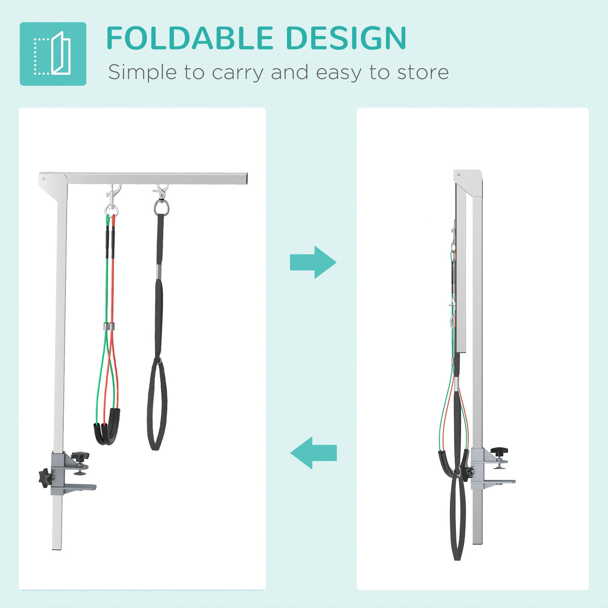 PawNora Adjustable Dog Grooming Arm – Foldable Stainless Steel Grooming Stand