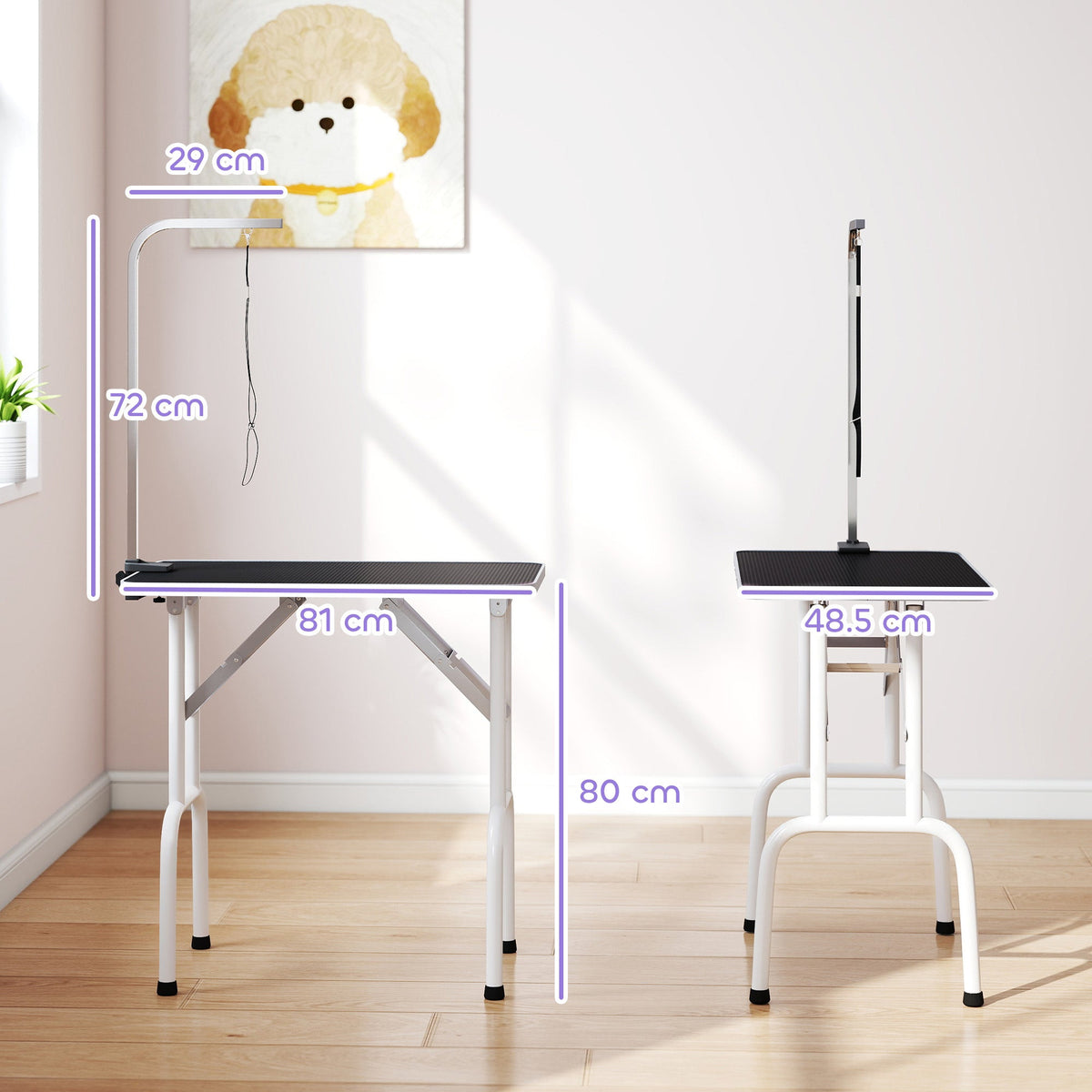 PawNora Foldable Pet Grooming Table – Adjustable Height with Non-Slip Surface