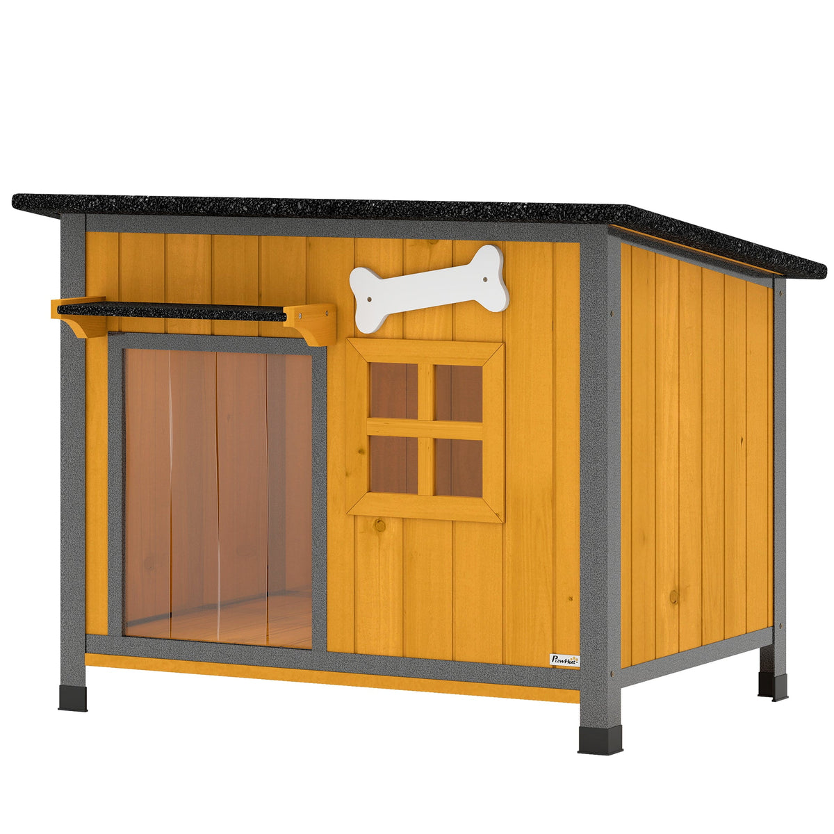 Steel-Frame Dog House with Openable Roof & Removable Floor Yellow