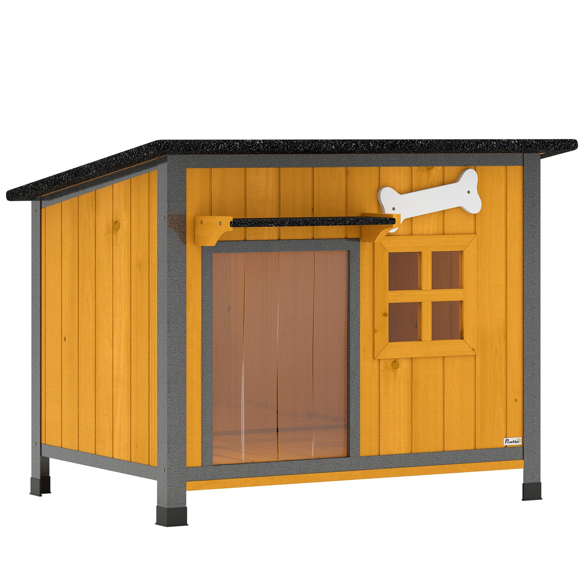Steel-Frame Dog House with Openable Roof & Removable Floor Yellow