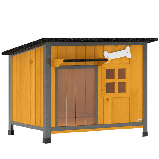 Steel-Frame Dog House with Openable Roof & Removable Floor Yellow