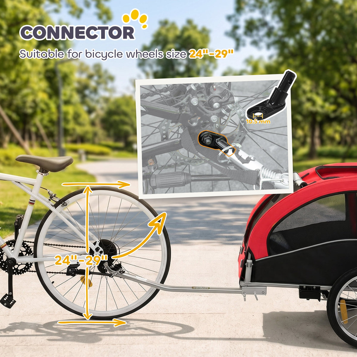 PawNora 2-in-1 Dog Bike Trailer &amp; Stroller – Foldable Pet Carrier with Suspension