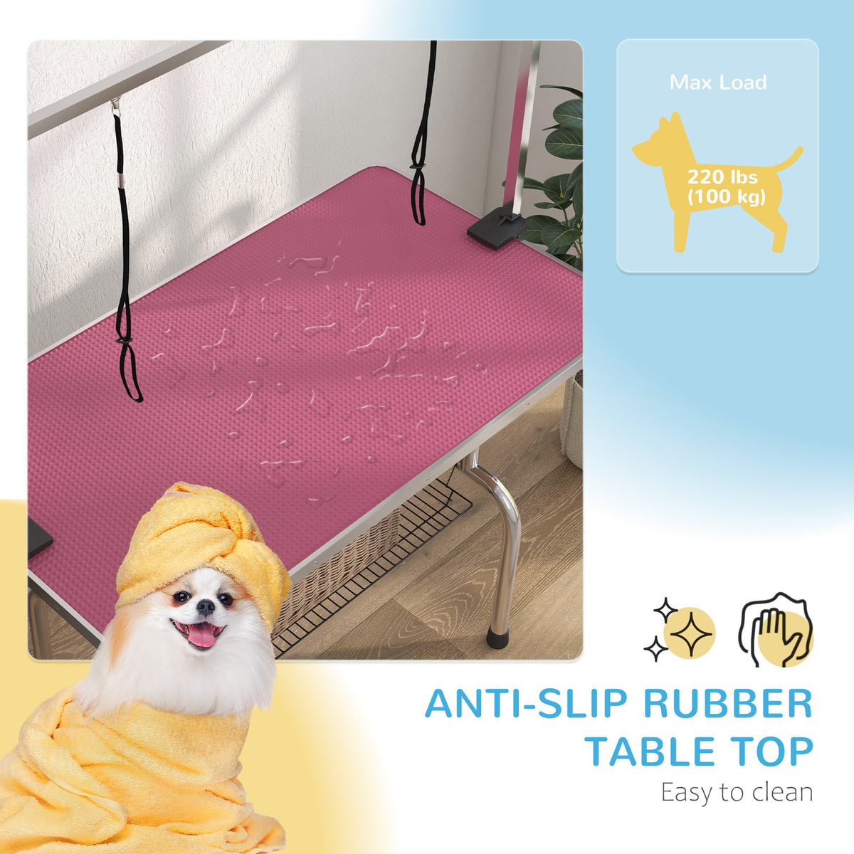PawNora Adjustable Dog Grooming Table – Non-Slip Surface with Storage Tray